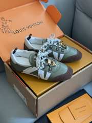 Uubags Louis Vuitton 1AICUS Sneakerina in khaki grained calf leather - 5