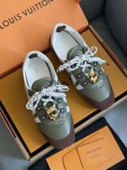Uubags Louis Vuitton 1AICUS Sneakerina in khaki grained calf leather - 3