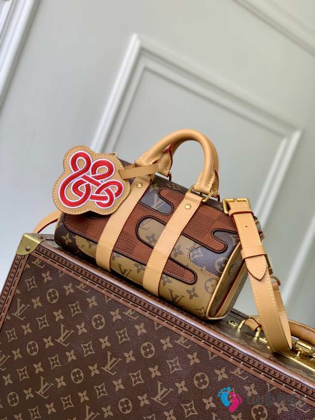 Uubags Louis Vuitton M15428 Keepall Bandoulière 25 brown monogram landscape coated canvas 25x15x11cm - 1