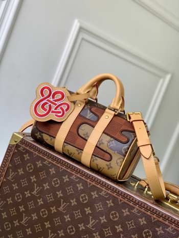 Uubags Louis Vuitton M15428 Keepall Bandoulière 25 brown monogram landscape coated canvas 25x15x11cm