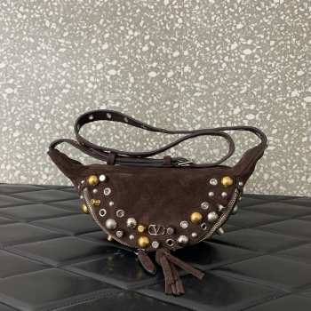 Uubags Valentino Garavani Brown Suede Nellcote Belt Bag 30x9x7cm