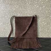Uubags Valentino Garavani Nellcote Brown Suede Shoulder Bag With Fringes 30x31x3cm - 6