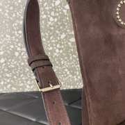 Uubags Valentino Garavani Nellcote Brown Suede Shoulder Bag With Fringes 30x31x3cm - 3