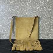 Uubags Valentino Garavani Nellcote Beige Suede Shoulder Bag With Fringes 30x31x3cm - 6