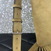 Uubags Valentino Garavani Nellcote Beige Suede Shoulder Bag With Fringes 30x31x3cm - 4