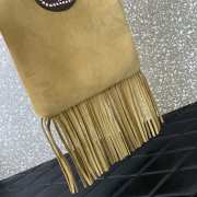 Uubags Valentino Garavani Nellcote Beige Suede Shoulder Bag With Fringes 30x31x3cm - 2