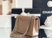 Uubags Chanel Medium Classic Double Flap Bag Dark Beige Caviar Light Gold Hardware 15.5x25.5x6.5cm - 6