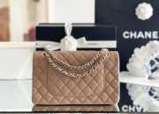 Uubags Chanel Medium Classic Double Flap Bag Dark Beige Caviar Light Gold Hardware 15.5x25.5x6.5cm - 3