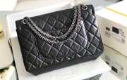 Uubags Chanel Large 2.55 Flap Bag Wrinkled Calfskin & Silver Gold Plated Metal Black 19.5x28x7.5cm - 4