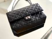 Uubags Chanel Large 2.55 Flap Bag Wrinkled Calfskin & Silver Gold Plated Metal Black 19.5x28x7.5cm - 6