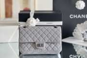 Uubags Chanel Mini 2.55 Flap Bag Grey Aged Calfskin Antique Silver Hardware 24cm - 4