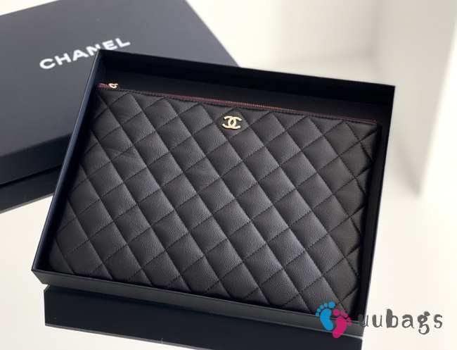 Uubags Chanel Classic Medium Case Grained Calf Gold 27x20x1.1cm - 1