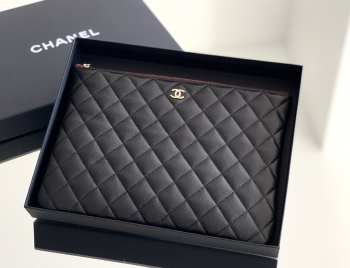 Uubags Chanel Classic Medium Case Grained Calf Gold 27x20x1.1cm