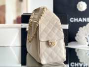 Uubags Chanel 25 Small Handbag Grained Calfskin & Gold-Tone Metal In Beige 30x26x14cm - 3