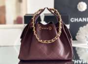 Uubags Chanel 25 Small Handbag Grained Calfskin & Gold-Tone Metal In Burgundy 30x26x14cm - 6