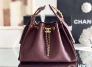 Uubags Chanel 25 Small Handbag Grained Calfskin & Gold-Tone Metal In Burgundy 30x26x14cm - 4