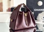 Uubags Chanel 25 Small Handbag Grained Calfskin & Gold-Tone Metal In Burgundy 30x26x14cm - 3