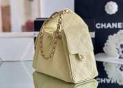 Uubags Chanel 25 Small Handbag Grained Calfskin & Gold-Tone Metal In Light Yellow 30x26x14cm - 5