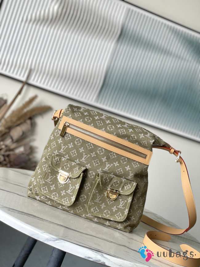 Uubags Louis Vuitton Green Monogram Denim Baggy GM Bag 30x34x13cm - 1