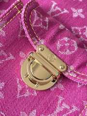 Uubags Louis Vuitton Pink Monogram Denim Baggy GM Bag 30x34x13cm - 2