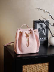Uubags Chanel 25 Medium Backpack Grained Calfskin & Gold Metal In Pink 23x23x14cm - 1