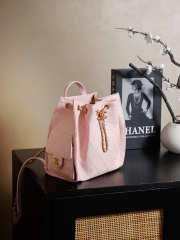 Uubags Chanel 25 Medium Backpack Grained Calfskin & Gold Metal In Pink 23x23x14cm - 6