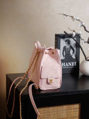 Uubags Chanel 25 Medium Backpack Grained Calfskin & Gold Metal In Pink 23x23x14cm - 5
