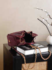Uubags Chanel 25 Medium Backpack Grained Calfskin & Gold Metal In Burgundy 23x23x14cm - 3