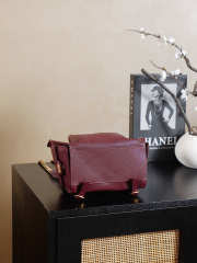 Uubags Chanel 25 Medium Backpack Grained Calfskin & Gold Metal In Burgundy 23x23x14cm - 6