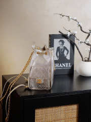 Uubags Chanel 25 Medium Backpack Grained Calfskin & Gold Metal In Gold 23x23x14cm - 3