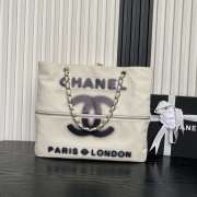 Uubags Chanel Paris London Shopper Tote Bag In Off-White/Black 38x33cm - 1