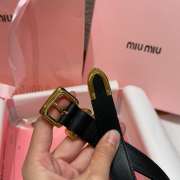 Uubags Miu Miu leather belt black with gold hardware 2cm - 2