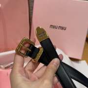 Uubags Miu Miu leather belt black with gold hardware 2cm - 3