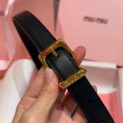 Uubags Miu Miu leather belt black with gold hardware 2cm - 5