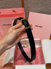 Uubags Miu Miu leather belt black with gold hardware 2cm - 6