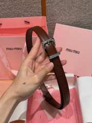 Uubags Miu Miu leather belt brown with silver hardware 2cm - 4