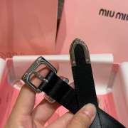 Uubags Miu Miu leather belt black with silver hardware 2cm - 2