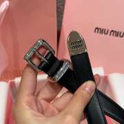 Uubags Miu Miu leather belt black with silver hardware 2cm - 5