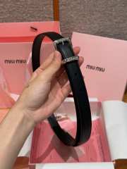 Uubags Miu Miu leather belt black with silver hardware 2cm - 6