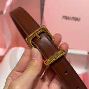 Uubags Miu Miu leather belt brown with gold hardware 2cm - 2