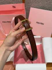 Uubags Miu Miu leather belt brown with gold hardware 2cm - 4