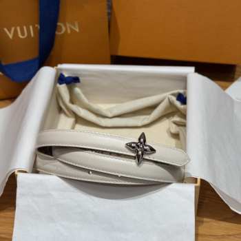 Uubags Louis Vuitton M4196U Mini Flowergram 1.5cm White Belt with Silver Hardware 