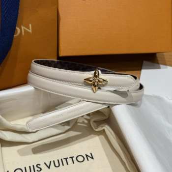 Uubags Louis Vuitton M4196U Mini Flowergram 1.5cm White Belt with Gold Hardware