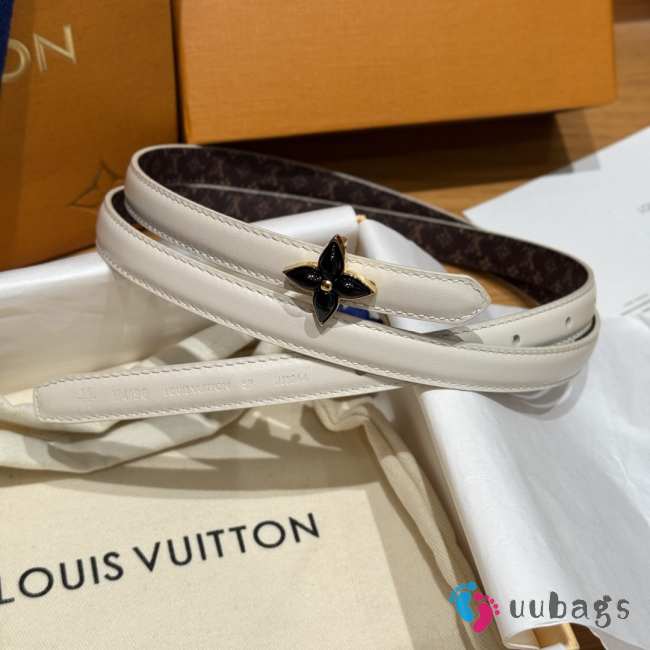 Uubags Louis Vuitton M4196U Mini Flowergram 1.5cm White Belt with Black Hardware - 1
