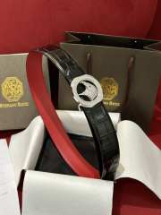 Uubags Stefano Ricci polished crocodile leather belt in black with silver hardware 3.8cm - 6