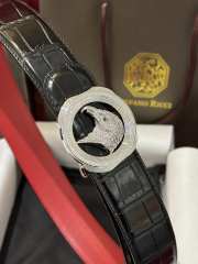 Uubags Stefano Ricci polished crocodile leather belt in black with silver hardware 3.8cm - 3