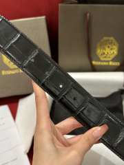 Uubags Stefano Ricci polished crocodile leather belt in black with gold hardware 3.8cm - 6