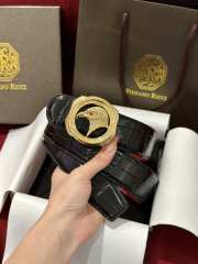Uubags Stefano Ricci polished crocodile leather belt in black with gold hardware 3.8cm - 5