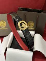 Uubags Stefano Ricci polished crocodile leather belt in black with gold hardware 3.8cm - 4