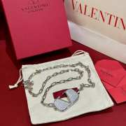 Uubags Valentino VLogo crystal-embellished chain belt silver - 1